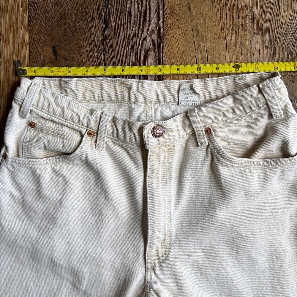 Vintage c. 1991 Levi’s 517 Made in USA Off-White Ecru Bootcut Jeans W32 L30 - Picture 5 of 8